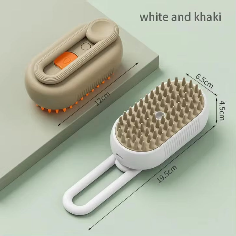 Pet Electric Spray Comb for Cats and Dogs - One-Key Spray Anti-Flying Massage Brush for Hair Removal and Cleaning