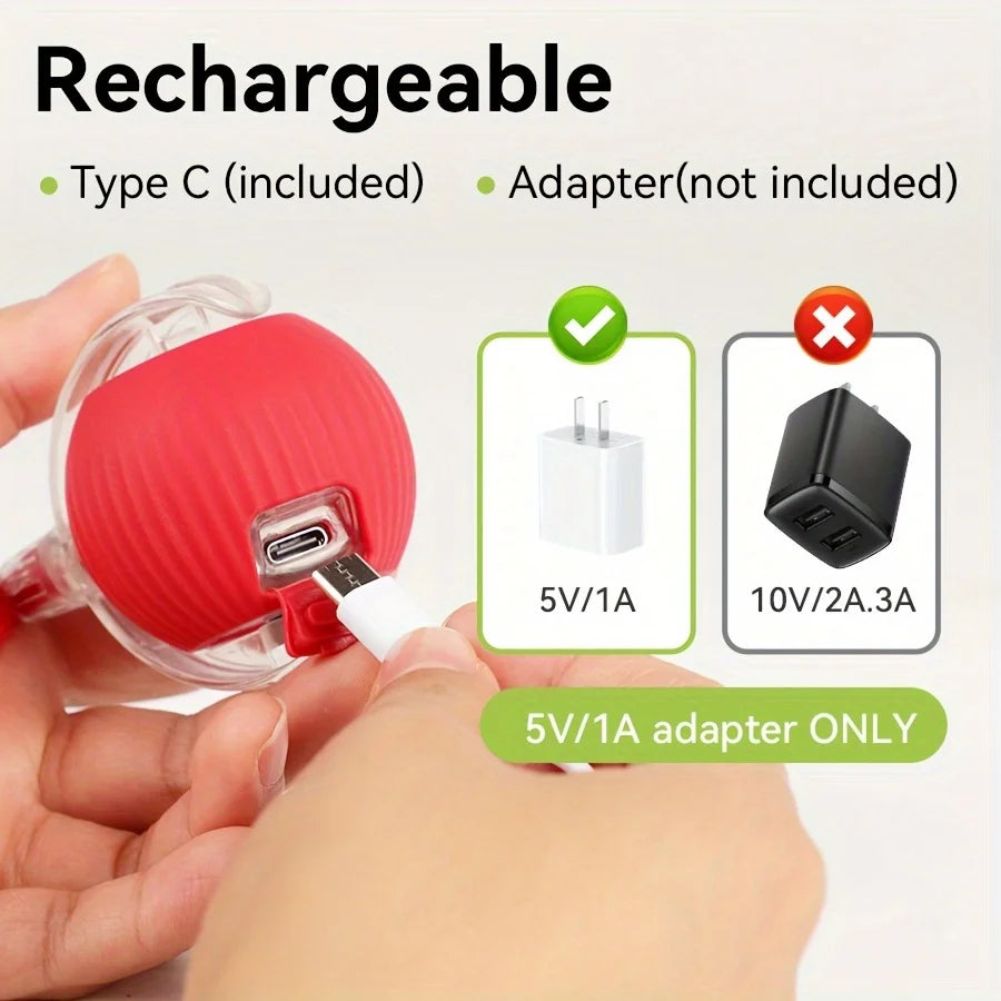 Automatic Rolling Cat Toy with Tail - Rechargeable Interactive Smart Mouse for Cats