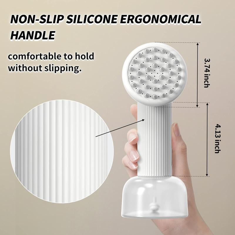 Uahpet Wireless Auto-Foaming Dog Bath Brush with Soap Dispenser – Effortless Lathering Bath Brush for Dogs and Cats