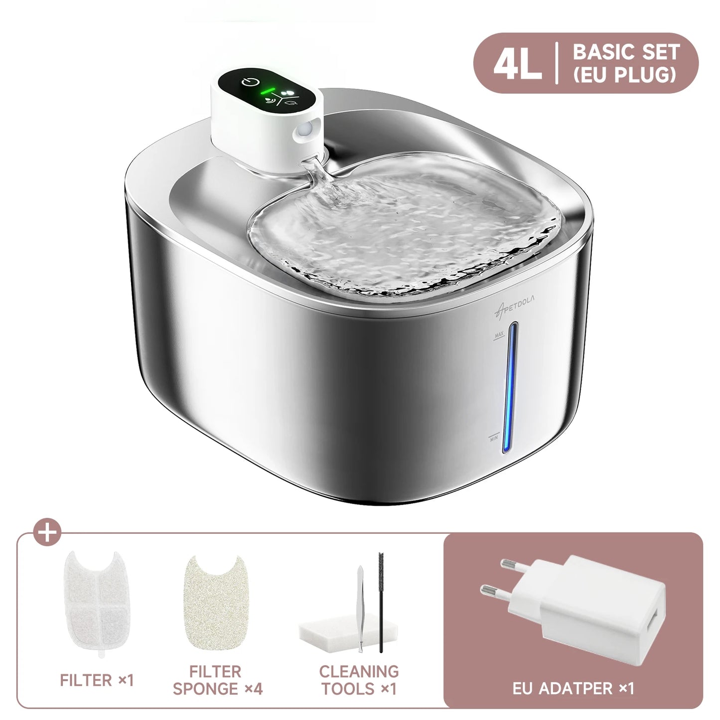 4L Wireless Automatic Cat and Dog Water Fountain with Sensor Technology - Pet Water Dispenser Accessories