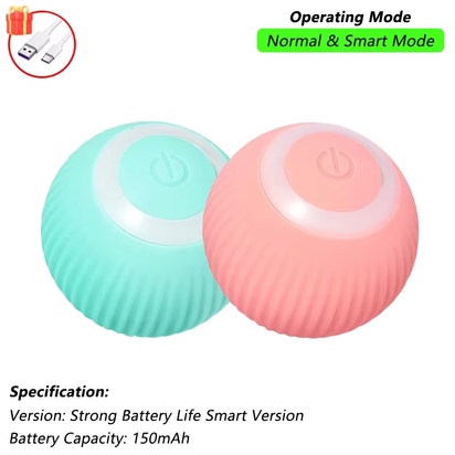 Automatic Rolling Cat Toy with Tail - Rechargeable Interactive Smart Mouse for Cats
