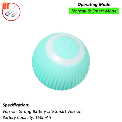Automatic Rolling Cat Toy with Tail - Rechargeable Interactive Smart Mouse for Cats
