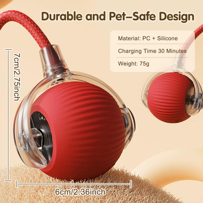 Automatic Rolling Cat Toy with Tail - Rechargeable Interactive Smart Mouse for Cats
