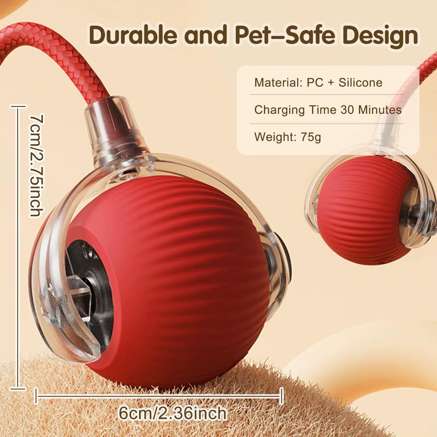Automatic Rolling Cat Toy with Tail - Rechargeable Interactive Smart Mouse for Cats
