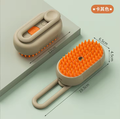 Pet Electric Spray Comb for Cats and Dogs - One-Key Spray Anti-Flying Massage Brush for Hair Removal and Cleaning