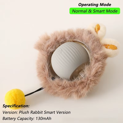 Automatic Rolling Cat Toy with Tail - Rechargeable Interactive Smart Mouse for Cats