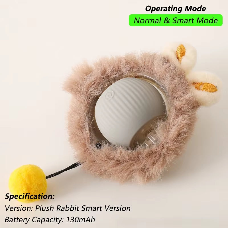 Automatic Rolling Cat Toy with Tail - Rechargeable Interactive Smart Mouse for Cats