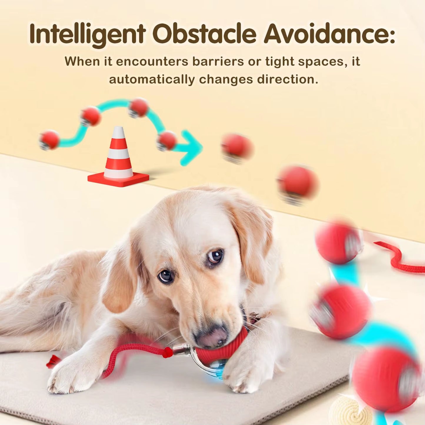 Automatic Rolling Cat Toy with Tail - Rechargeable Interactive Smart Mouse for Cats