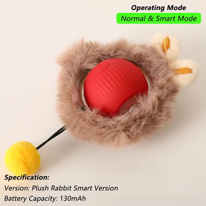 Automatic Rolling Cat Toy with Tail - Rechargeable Interactive Smart Mouse for Cats