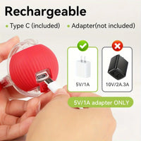 Automatic Rolling Cat Toy with Tail - Rechargeable Interactive Smart Mouse for Cats