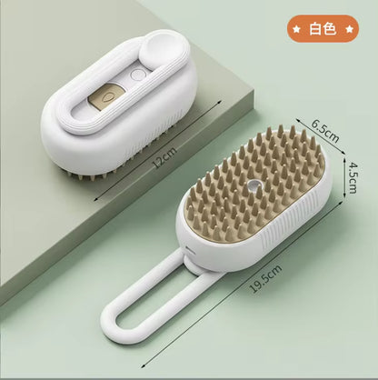 Pet Electric Spray Comb for Cats and Dogs - One-Key Spray Anti-Flying Massage Brush for Hair Removal and Cleaning