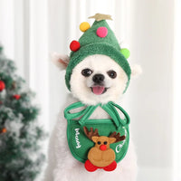 CuddTail™ Christmas Pet Hat & Bib Set – Adorable Holiday Costume for Cats & Dogs 2025