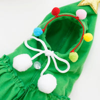 CuddTail™ Christmas Pet Cloak – Adorable Puppy Cape with Stars & Pompoms for Holiday Parties and Festive Photos**