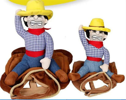 CuddTail™ Cowboy Rider Dog Costume – Funny Pet Outfit for Halloween, Parties & Photoshoots