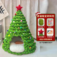 CuddTail™ Christmas Tree Cat Bed DIY Kit – Handmade Yarn Pet Nest for Cats & Puppies, Cozy All-Season Warm Bed