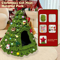 CuddTail™ Christmas Tree Cat Bed DIY Kit – Handmade Yarn Pet Nest for Cats & Puppies, Cozy All-Season Warm Bed