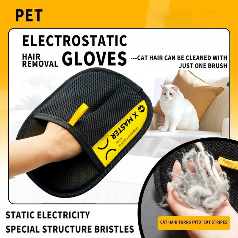 CuddTail™ Reusable Electrostatic Pet Hair Removal Gloves Grooming Glove