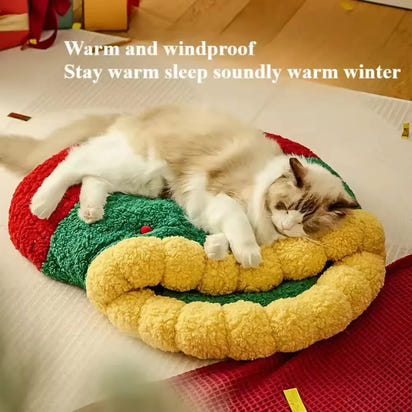 CuddTail™ Christmas Tree Cat Nest – Thickened Winter Bed with Semi-Closed Design for Cats, Puppies & Small Dogs