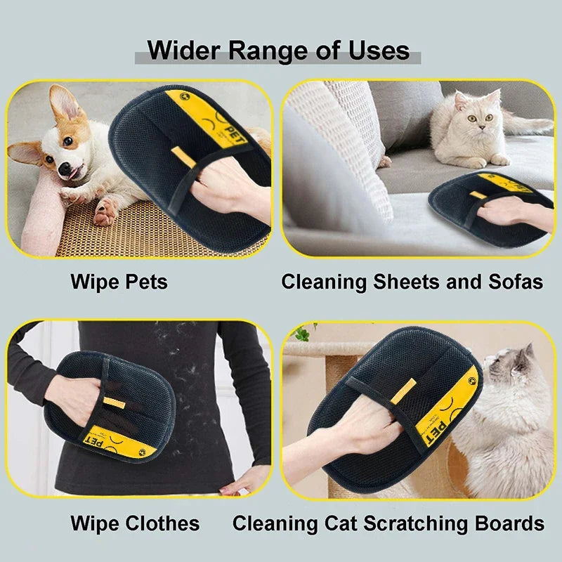 CuddTail™ Reusable Electrostatic Pet Hair Removal Gloves Grooming Glove
