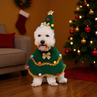 CuddTail™ Christmas Tree Pet Costume – Cute Festival Outfit for Cats & Small to Medium Dogs, Perfect for Holiday Parties