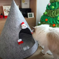 CuddTail™ Christmas Tree Cat Bed DIY Kit – Felt Yarn Tent for Cats & Puppies, Cozy Four-Season Pet Nest up to 6kg