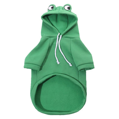 CuddTail™ Frog Dog Hoodie – Cute Warm Winter Sweater for Dogs & Cats, Cozy Cold-Weather Outfit for Everyday or Halloween