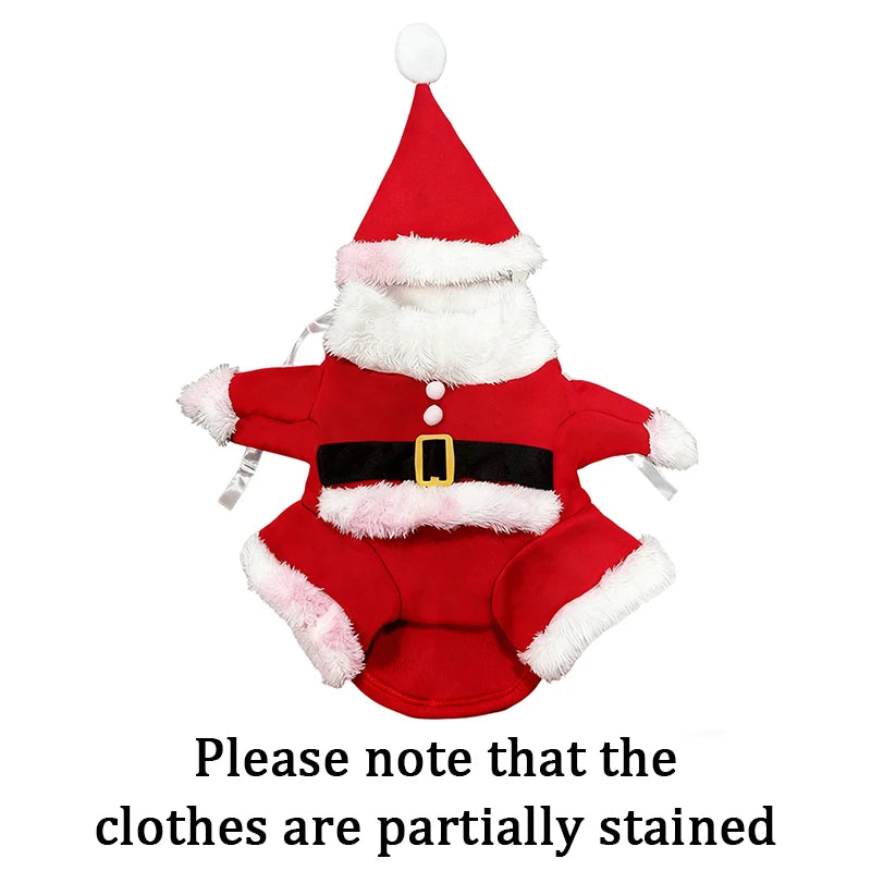 CuddTail™ Christmas Pet Santa Costume – Cute Puppy & Cat Jumpsuit for Holiday Parties & Gifts