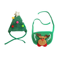CuddTail™ Christmas Pet Hat & Bib Set – Adorable Holiday Costume for Cats & Dogs 2025