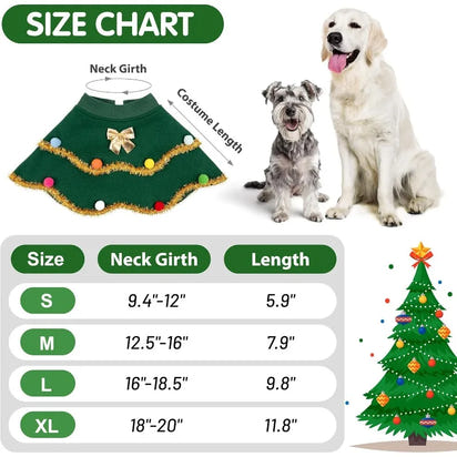 CuddTail™ Christmas Tree Pet Costume – Cute Festival Outfit for Cats & Small to Medium Dogs, Perfect for Holiday Parties