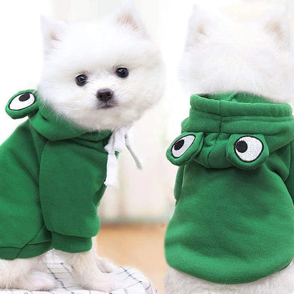 CuddTail™ Frog Dog Hoodie – Cute Warm Winter Sweater for Dogs & Cats, Cozy Cold-Weather Outfit for Everyday or Halloween