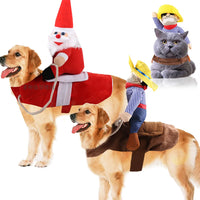 CuddTail™ Cowboy Rider Dog Costume – Funny Pet Outfit for Halloween, Parties & Photoshoots