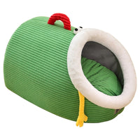 CuddTail™ Warm Green Plush Cat Bed – Cozy Four-Season Nest for Cats & Small Dogs, Perfect Christmas Gift for Pet Lovers