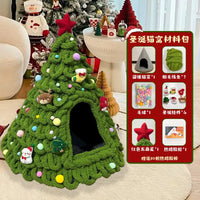 CuddTail™ Christmas Tree Cat Bed DIY Kit – Handmade Yarn Pet Nest for Cats & Puppies, Cozy All-Season Warm Bed