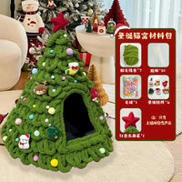 CuddTail™ Christmas Tree Cat Bed DIY Kit – Handmade Yarn Pet Nest for Cats & Puppies, Cozy All-Season Warm Bed