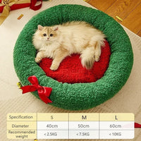 CuddTail™ Christmas Tree Cat Nest – Thickened Winter Bed with Semi-Closed Design for Cats, Puppies & Small Dogs