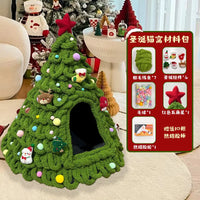 CuddTail™ Christmas Tree Cat Bed DIY Kit – Handmade Yarn Pet Nest for Cats & Puppies, Cozy All-Season Warm Bed