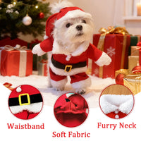 CuddTail™ Christmas Pet Santa Costume – Cute Puppy & Cat Jumpsuit for Holiday Parties & Gifts