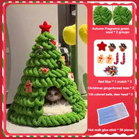 CuddTail™ Christmas Tree Cat Bed DIY Kit – Felt Yarn Tent for Cats & Puppies, Cozy Four-Season Pet Nest up to 6kg