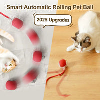 Automatic Rolling Cat Toy with Tail - Rechargeable Interactive Smart Mouse for Cats