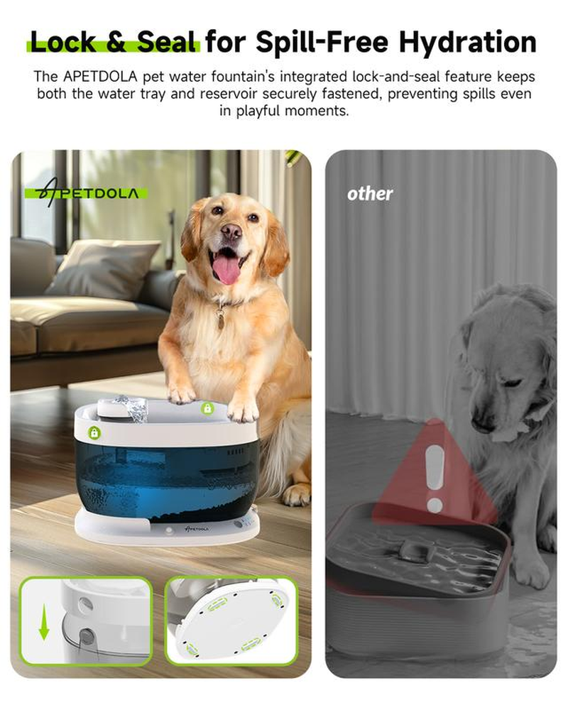 Wireless Dog Water Fountain,Battery Operated Dog Water Dispenser with Motion Sensor, 237 Oz/ 7L Cordless Fountain Water Bowl 3 Work Modes for Large Dogs Cats Multi-Pets - FP30