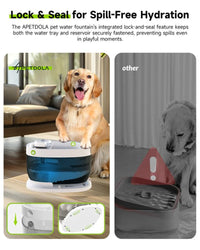 Wireless Dog Water Fountain,Battery Operated Dog Water Dispenser with Motion Sensor, 237 Oz/ 7L Cordless Fountain Water Bowl 3 Work Modes for Large Dogs Cats Multi-Pets - FP30