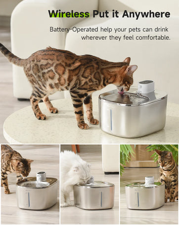 4L Wireless Automatic Cat and Dog Water Fountain with Sensor Technology - Pet Water Dispenser Accessories