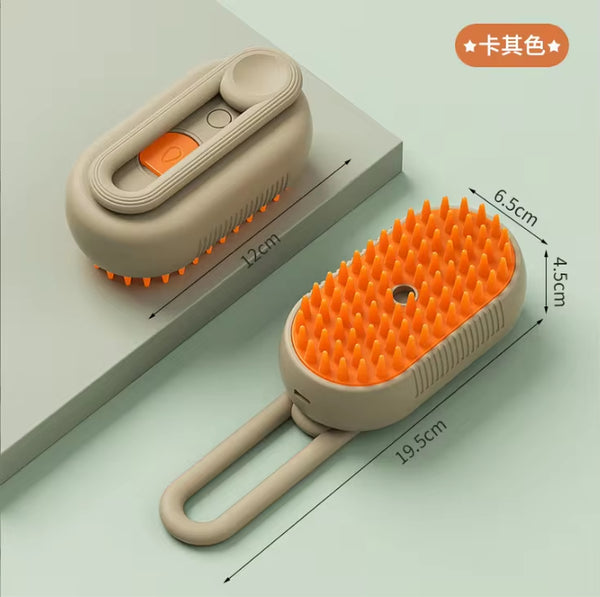Pet Electric Spray Comb for Cats and Dogs - One-Key Spray Anti-Flying Massage Brush for Hair Removal and Cleaning