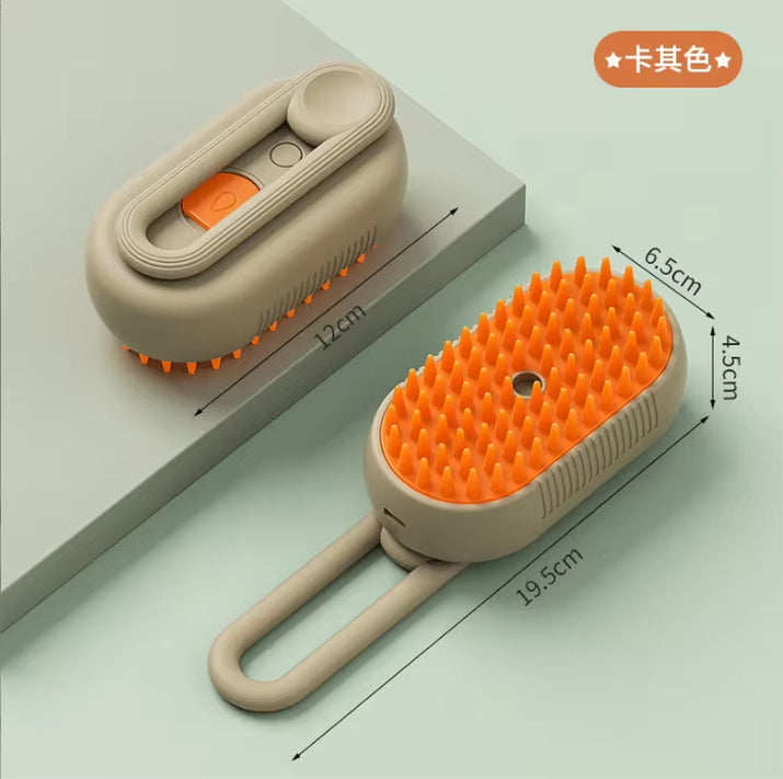 Pet Electric Spray Comb for Cats and Dogs - One-Key Spray Anti-Flying Massage Brush for Hair Removal and Cleaning