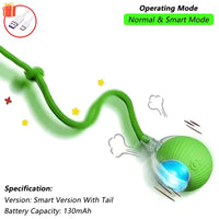 Automatic Rolling Cat Toy with Tail - Rechargeable Interactive Smart Mouse for Cats