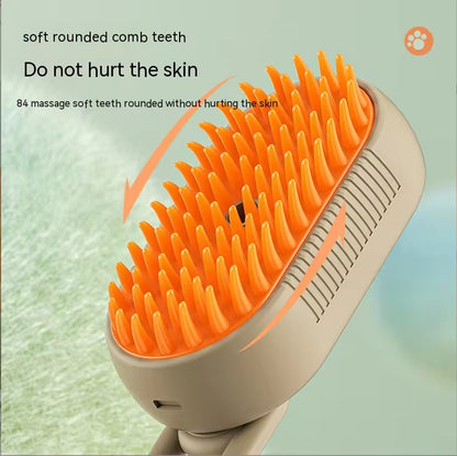 Pet Electric Spray Comb for Cats and Dogs - One-Key Spray Anti-Flying Massage Brush for Hair Removal and Cleaning