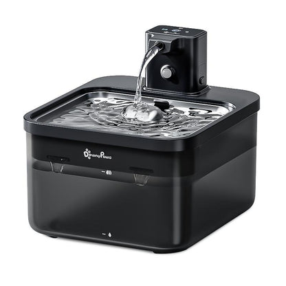 Downypaws Battery Operated Cat Water Fountain, 84Oz/2.5L, Wireless Pet Water Fountain for Cats, Small Dog, Automatic Pet Waterer Fountain, Ultra Quiet Pump, Bpa-Free, Christmas Gift Stainless Steel